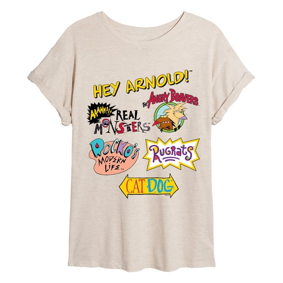Nickelodeon - Retro Nick Logos - Women's Oversized Graphic T-Shirt
