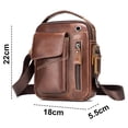 thumbnail image 2 of Bolso bandolera de cuero para hombre, estilo retro, pequeño, tipo bandolera, informal, con orificio para auriculares, para viaje, para almohadilla de 7,9", 2 of 8