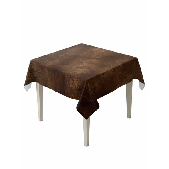 Retro Wooden Board Table Cloth, Waterproof Tablecloth for Square Tables, Western Country Farmhouse Brown Wood Reusable Washable Fabric Table Cover for Restaurant Kitchen Dining Tables 60"x60"