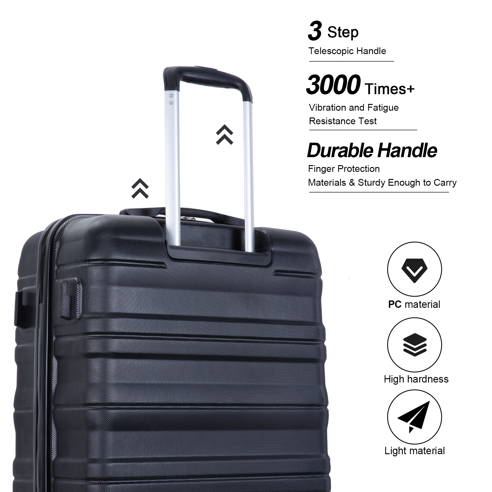 Tripcomp Hardside Luggage Set 3-Piece Set (21/25/29) Lightweight ...