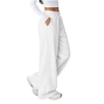 thumbnail image 2 of Livrdious Wide Leg Sweatpants Women High Waisted Drawstring Baggy Sweat Pants with Pockets, Womens Casual Lounge Pants, 30'' Inseam, 2 of 6