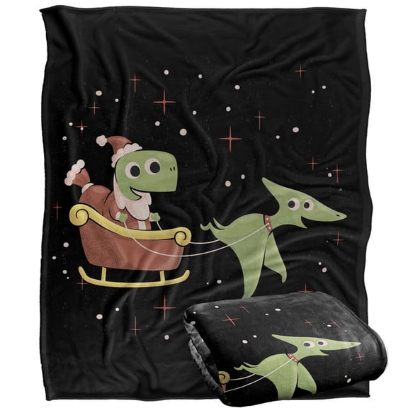 bCreative - LCT Creative Blanket, 50'x60' Dinosaur Sleigh Silky Touch Super Soft Throw Blanket
