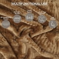 thumbnail image 3 of Superior Fleece Plush Fluffy Soft Blanket, Solid Sepia, Throw, 3 of 7