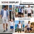 thumbnail image 3 of Iceglad Men's Linen Casual Classic Fit Short Drawstring Summer Beach Shorts, 3 of 9