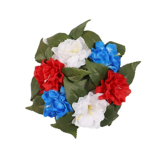 Independence Day Flag Simulation Flower Candle Ring Family Gathering Table Party Central Candle Holders Decoration Wreath