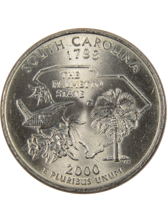 2000 P South Carolina State Quarter BU Uncirculated Clad 25c Coin