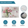 thumbnail image 6 of Pink Tulip Placemats Set of 4, Vintage Spring Floral Retro Art Butterfly Wooden Placemats for Dining Table, Place Mats for Kitchen Tabletop, Waterproof Wipeable Dining Table Mats Set, 6 of 9