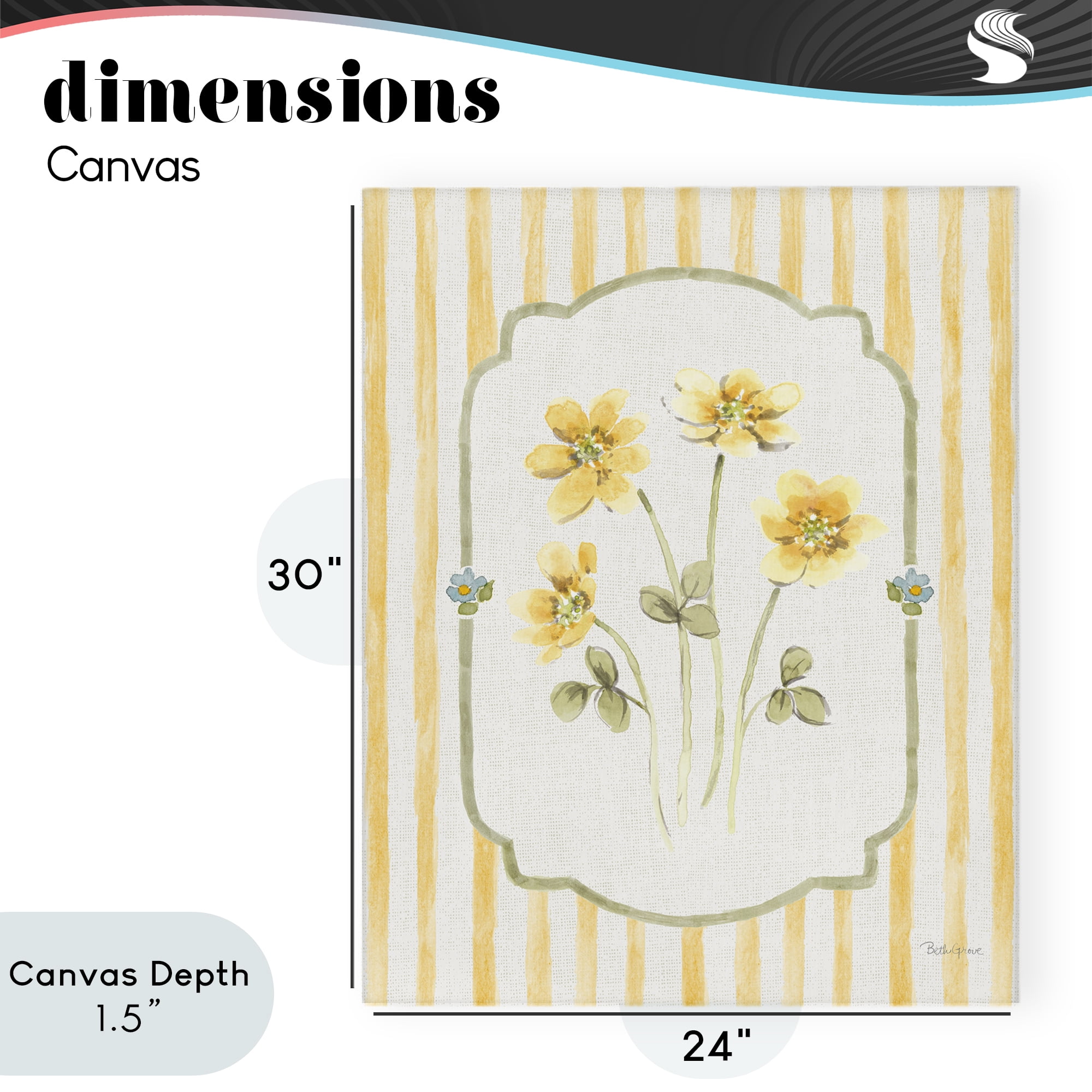 Stupell Industries Sweet Honey Flowers Canvas Wall Art, design by Beth Grove