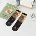 thumbnail image 7 of Rateoe Lakeside Flower Field Cat Pattern Quarter Crew Socks,Toe Seamed Ankle Socks,Cotton Cushioned Breathable Athletic Crew Sports Socks, 7 of 7