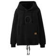 thumbnail image 4 of Cat Pouch Hoodie Pet Carrier Hoodie Zipper Kangaroo Pocket Sweatshirt With Pet Pouch Fleece Warm Pet Sweatshirt Outdoor, 4 of 8