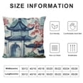 thumbnail image 6 of Acheng Chinoiserie Style Pillow Covers Set of 2 Pagoda Cushion Cover White Blue Coral Asian Lumbar Pillow Case Accent Toss Pillowcase Rustic Decor for Couch Bedroom Living Room White, 6 of 6