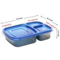 thumbnail image 3 of Youngever 7 Sets Bento Lunch Box, Meal Prep Containers, Reusable 3 Compartment Plastic Divided Food Storage Container Boxes, 3 of 5