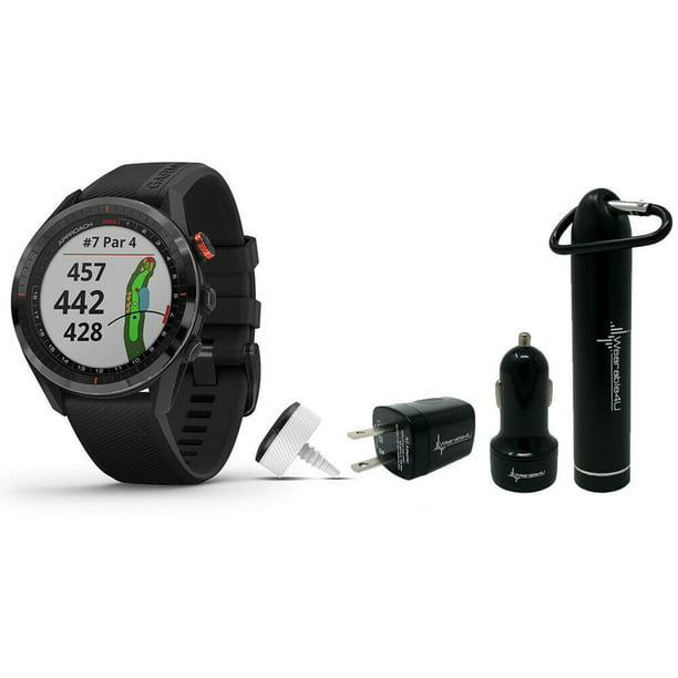 kartoffel forslag Diktere Garmin Approach S62 Premium GPS Golf Watch and PowerBank Bundle (Black /  Black) - Walmart.com
