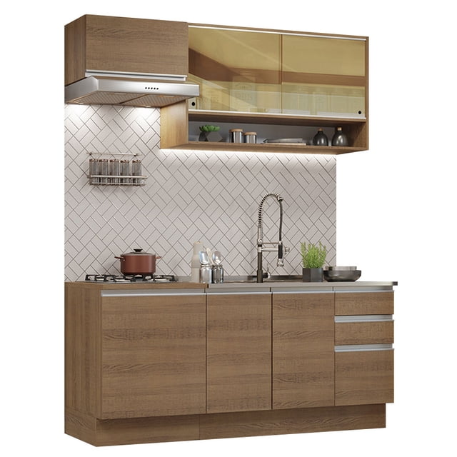 Cocina Integral 180cm Marrón Glamy Madesa 08