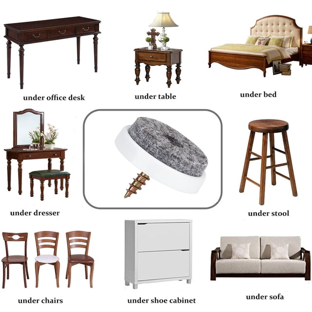 Clavo de Fieltro Antideslizante Para Muebles, Clavo para Patas de Silla, MoviMiento Sin Ruido, Protectió de Sueelo de, para mesa, Sofá con tornillo, suelo