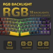 ATTACK SHARK AKS068 Alice Layout Wired Mechanical Keyboard, Gasket Mount 68 Keys Ergonomic 60% Gaming Keyboard USB-C, VIA-Programmable, Hot-Swappable Tactile Switch, RGB Backlit, Knob, NKRO, PC/MAC