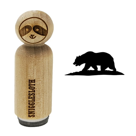 California Flag Bear Solid Rubber Stamp for Scrapbooking Crafting Stamping - Mini 1/2 Inch