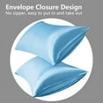 thumbnail image 4 of Satin Pillowcase King Pillow Cases Set of 2 Silky Pillow Cover with Envelope Closure,Light Blue 20x36 inches MYDOMIC, 4 of 8