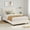 Off-white, variant on Twin XL Size Bed Frame with Upholstered Platform and Adjustable Headboard, Heavy Duty Wooden Slats – Noise-Free, No Box Spring Needed – Easy Assembly