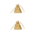 thumbnail image 1 of Ounissouiy 100 piezas bolsas de joyería brillante embalaje de regalo reutilizable cordón tela no tejida celebraciones de fiesta de bricolaje Dorado/7*9cm 2piezas, 1 of 6