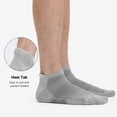 thumbnail image 2 of Calcetines de tobillo BAMBOO COOL para hombre, acolchados, atléticos, 8 unidades, color gris, 2 of 7