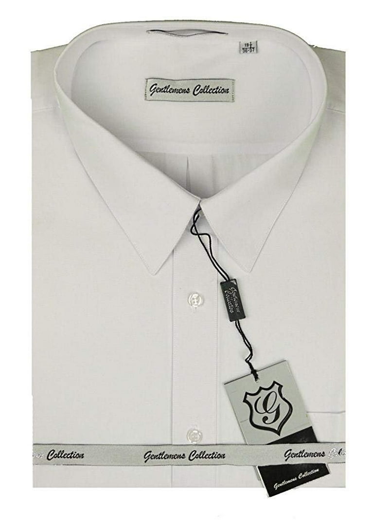 22 neck mens dress shirt Gentlemens Collection Men's Regular Fit Long Sleeve Solid Dress Shirt,White, 22 inches Neck 36/37 inches Sleeve