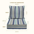 thumbnail image 5 of Stripe Blue & Beige Deep Seating Cushion Set, 5 of 8