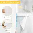 thumbnail image 3 of No Hook Blue Stripes Shower Curtain with Snap in Liner Set, Modern Gradient Abstract Striped Lines Waterproof Fabric Bathroom Curtains with See Through Top Window, Hotel Style Small 36 x 72 Inch, 3 of 9