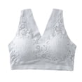 thumbnail image 4 of Gyexs Women's Seamless Sports Bra Lace Back Vest Push Up Underwear Thin Breathable Comfort Wireless Bras for Women, Grey, Size XXL, 4 of 5