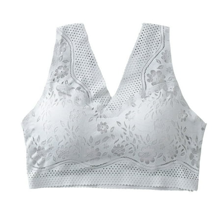 

CAICJ98 Lingerie for Women Women s Sports Seamless Underwear Women s No Steel Ring Bra Lace Beautiful Back Vest Push Up Bra Woman (Grey XL)