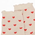 thumbnail image 7 of Women's Ankle Socks with Allover Heart Print and Soft Ribbed Cuff Trim - Beige, 7 of 7