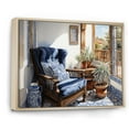 thumbnail image 2 of Designart "Vibrant Serape Blue and Beige Mexican Art" Mexican Floater Framed Wall Art Print, 2 of 7