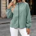 thumbnail image 4 of HAiming Women's Lightweight Jackets Long Sleeve Full Zip Casual Jackets Summer Fall Going out Jackets with Pockets, 4 of 5