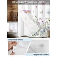 thumbnail image 3 of No Hook Shower Curtain with Snap in Liner,Retro Garden Flowers Plants Waterproof Bath Curtain Double Layers with See Through Top Window,Farmhouse Watercolor Floral Hotel Shower Curtains 60x72in, 3 of 9