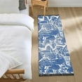 thumbnail image 3 of Yayeee Runner Rug for Bedroom 2'x6' Machine Washable Hallway Non Slip Mat, Blue Garden Pattern, 3 of 8
