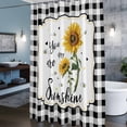 thumbnail image 6 of Floral Sunflowers Shower Curtain, Black Plaid You Are My Sunshine Country Waterproof Shower Curtain Set with 12 Hooks Lightweight Bath Curtains Fabric Bathroom Decor 72x72 Inches, 6 of 9