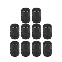 Unique Bargains Tire Stem Valve Caps Dustproof Hexagon Shape Aluminum Alloy 10pcs Black