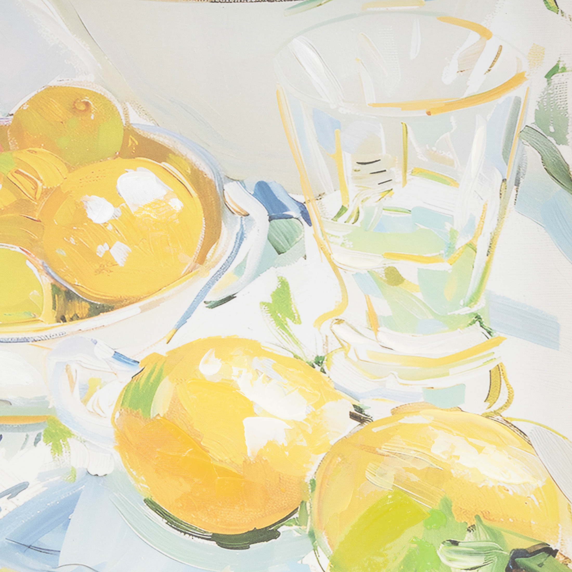 24" x 20" Lemon Fruit Framed Wall Art with Light Brown Frame, by DecMode