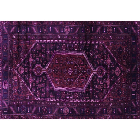 Ahgly Company Indoor Rectangle Persian Purple Traditional Area Rugs, 5' x 7'
