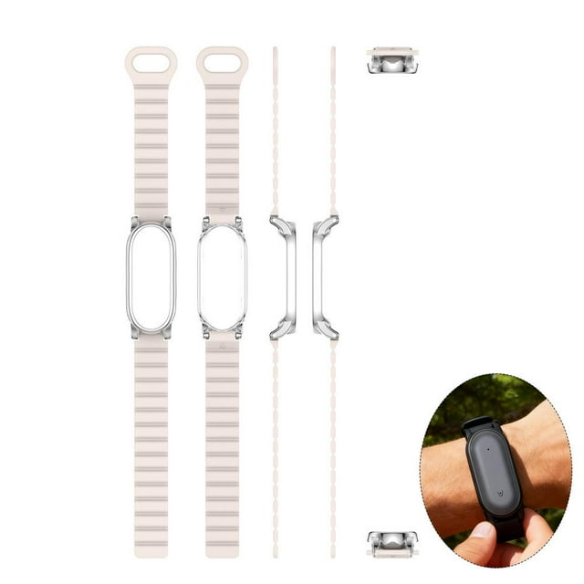 Adjustable Magnetic Silicone Wristband with Case for PLAUD NotePin/NotePin S