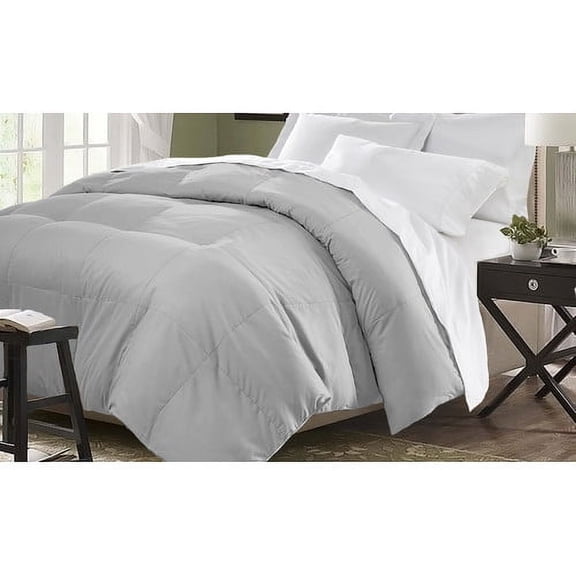 Blue Ridge Home Fashions Two-Tone Reversible Microfiber Down Alternative All Season Comforter-Hypoallergenic Polyester Fill, King, Purple/Violet