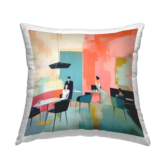 Stupell Industries Modern Restaurant Scene Decorative Printed Throw Pillow, 18 x 18