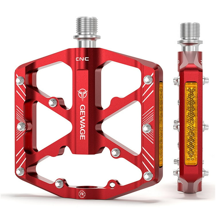 GEWAGE Bike Pedals Aluminum Alloy Pedals with Reflectors Mountain Bike Pedals Cycling Pedals Platform