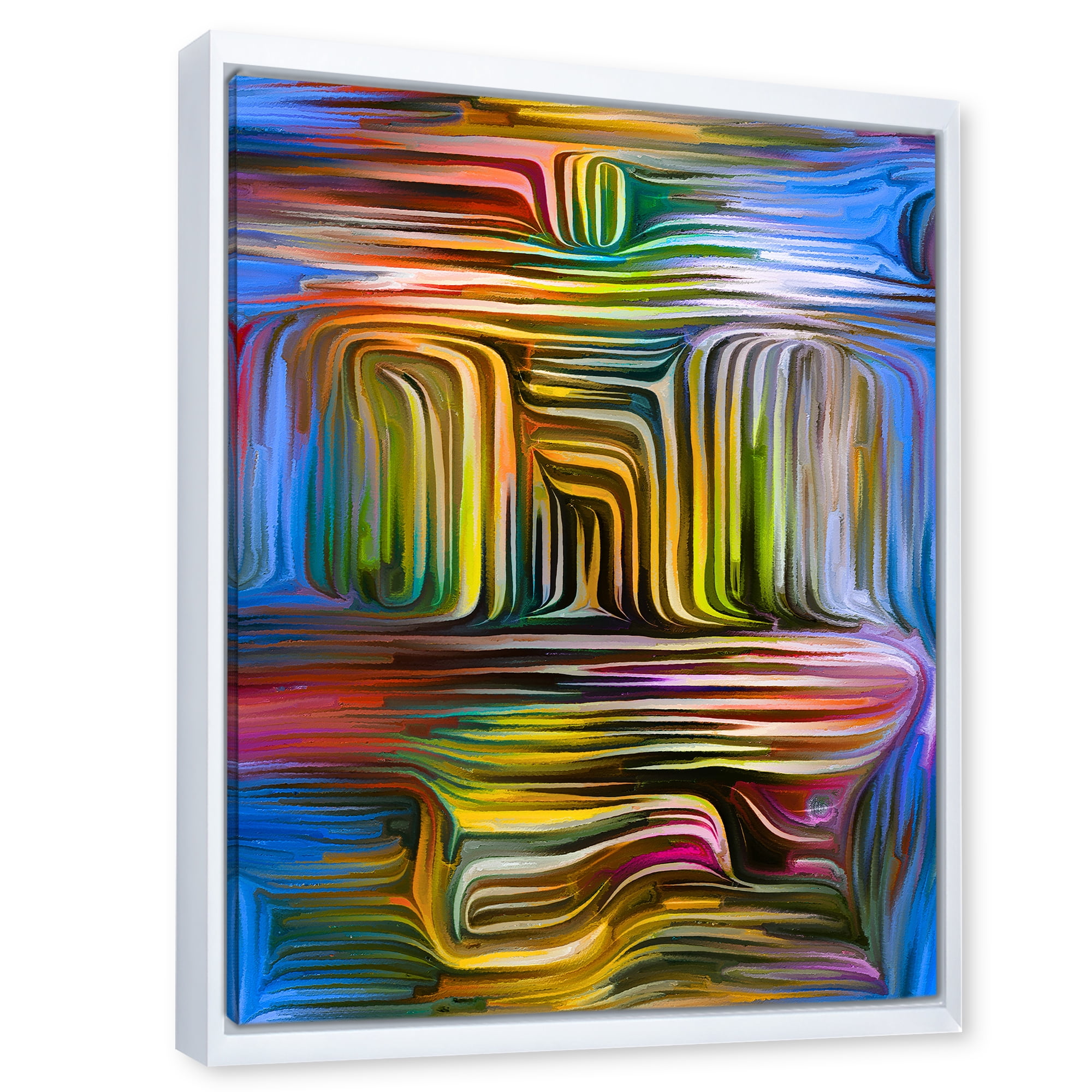 Designart 'Colour Spiral Fusion VIII' Modern Framed Canvas Wall Art Print