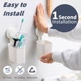 thumbnail image 4 of Powerful Suction Toothbrush Holder for Shower Wall, No Nail, No Glue! Self-draining Shower Cup for Toothpaste, Toothbrush, Kitchen Tableware, Strong Suction Cup Razor Holders for Bathroom, White, 4 of 7