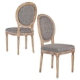 thumbnail image 1 of Pemberly Row 19" Oval Back Wood Dining Chairs in Gray (Set of 2), 1 of 12
