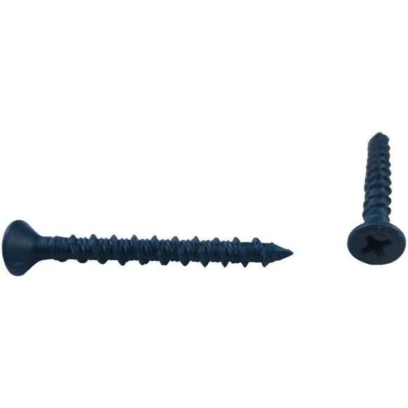 10 Pack 3/16" x 1-3/4" Blue Flat Head Concrete Screws