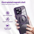 thumbnail image 2 of Magnetic Clear for iPhone 14 Pro Case with Camera Lens Protector [Never Yellow] [Compatible with MagSafe] Plating Bumper Shockproof Protective Slim Phone Cover for Women Girls Men-Purple, 2 of 6