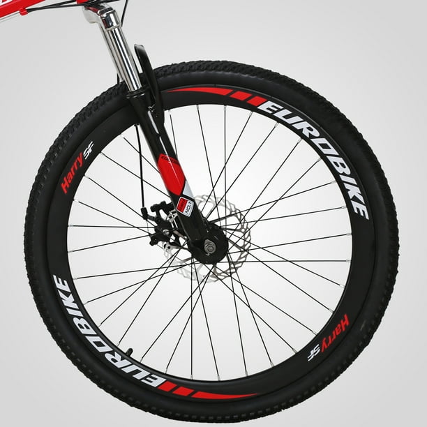 Folding Mountain Bike Eurobike G4 Full Suspension Folding Mountain bikes 27.5 inch 17 inch Frame Foldable Bicycle Bikes for Adults and Teens Red Walmart