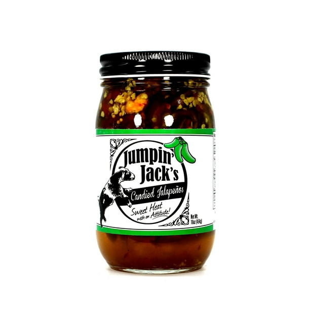 Jumpin Jack S Candied Jalapenos Jalapenos And Red Peppers All Natural And Fresh Ingredients Seeds 16 Oz Jar 454g Walmart Com Walmart Com